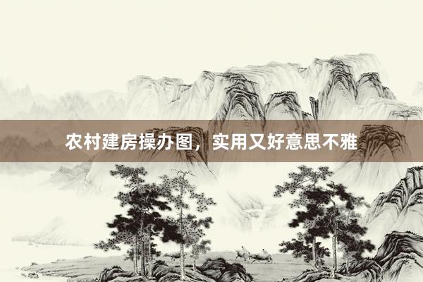 农村建房操办图，实用又好意思不雅
