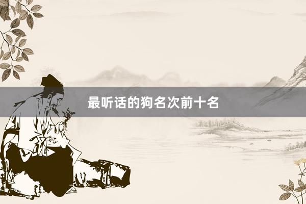 最听话的狗名次前十名