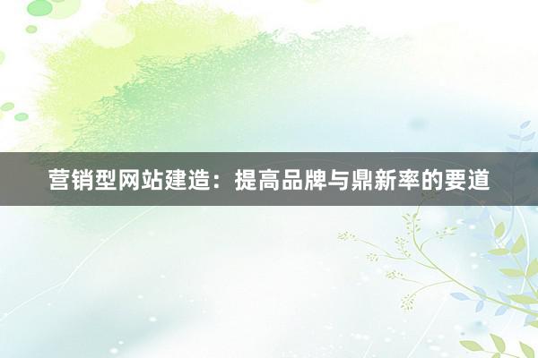 营销型网站建造：提高品牌与鼎新率的要道